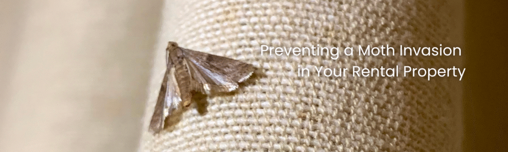 Preventing a Moth Invasion in Your Rental Property (1) moth on a curtain